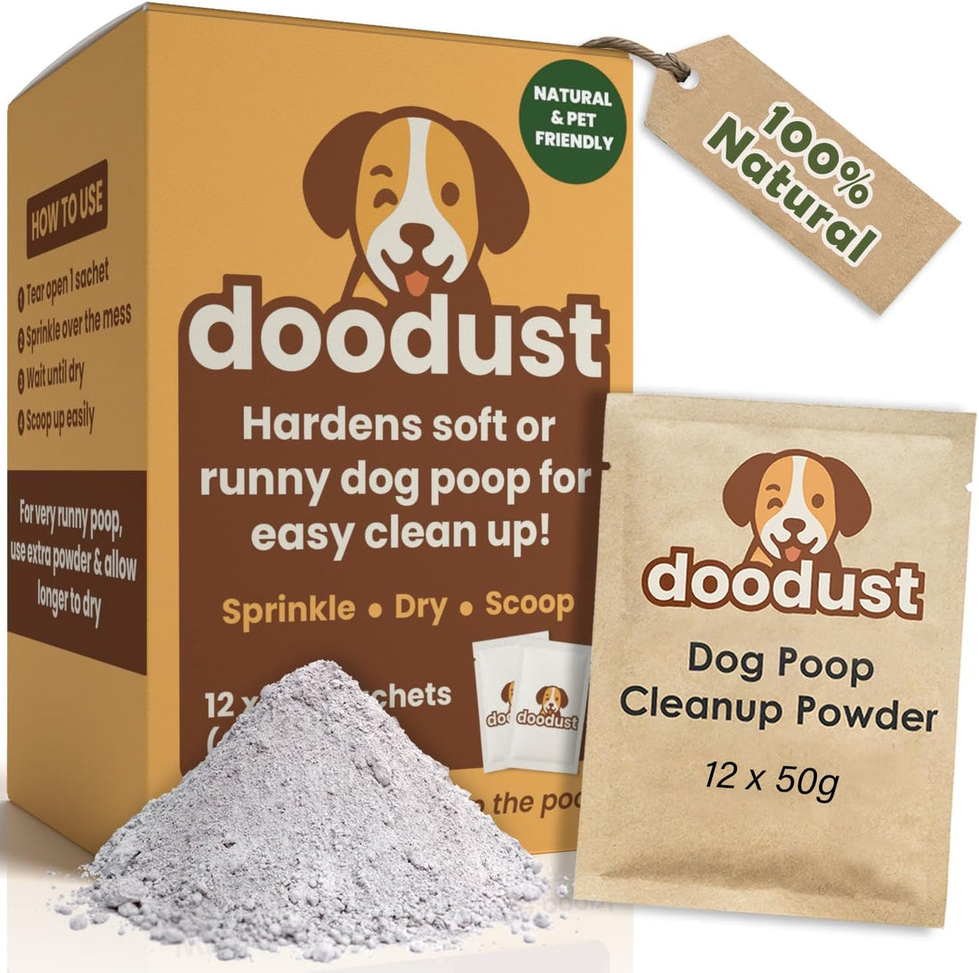 Dog Poop Powder, Poop Hardener, Solidifier, Biodegradable, Pet-Safe