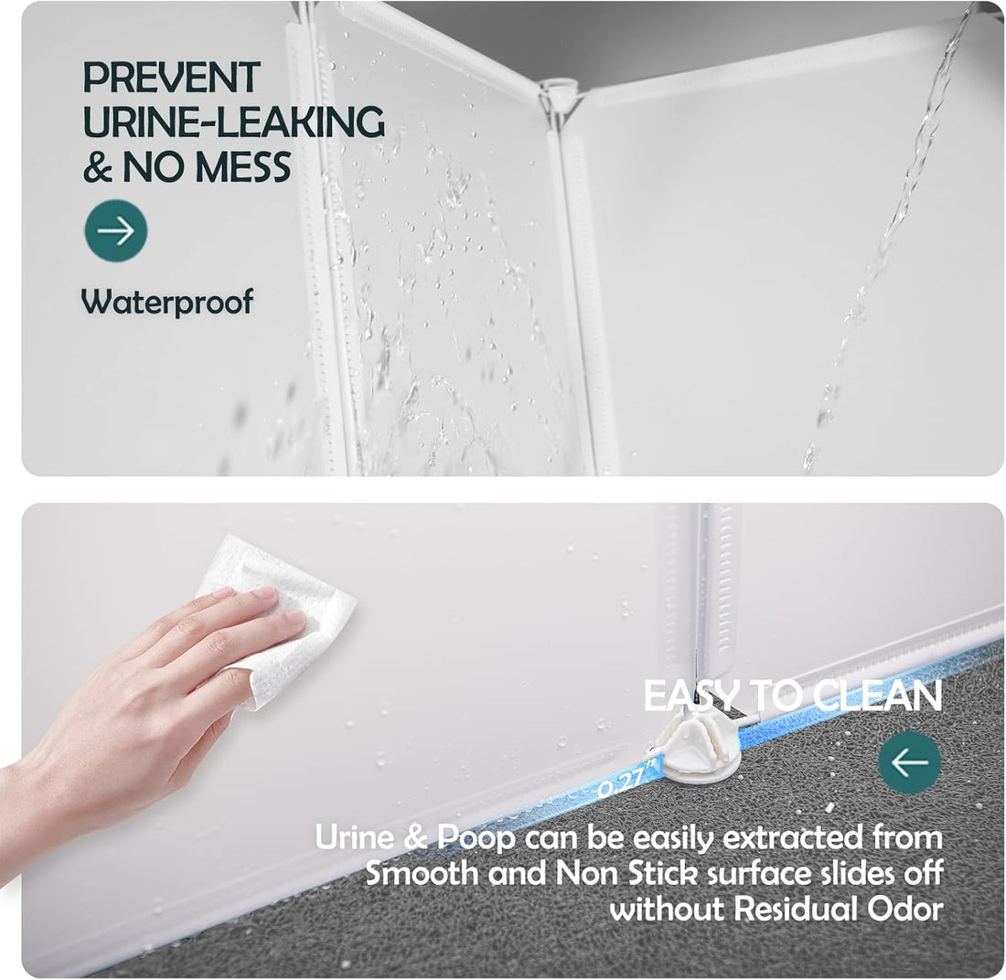 MEEXPAWS Cat Litter Box Enclosure, Splash Guard, Pee Shield High Walls