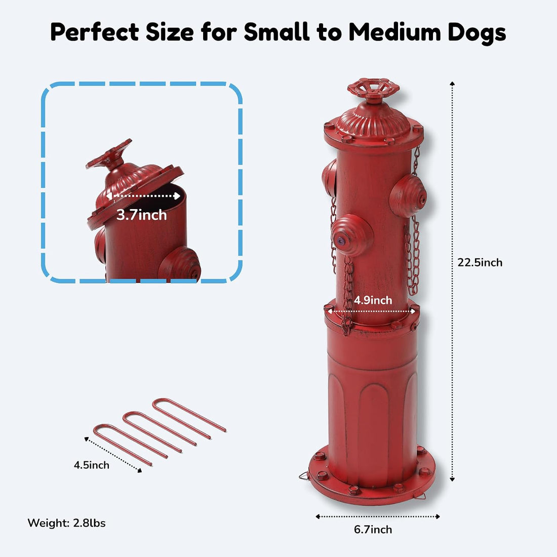 Fire Hydrant for Dogs to Pee On 22.5" Dog Fire Hydrant Pee Post