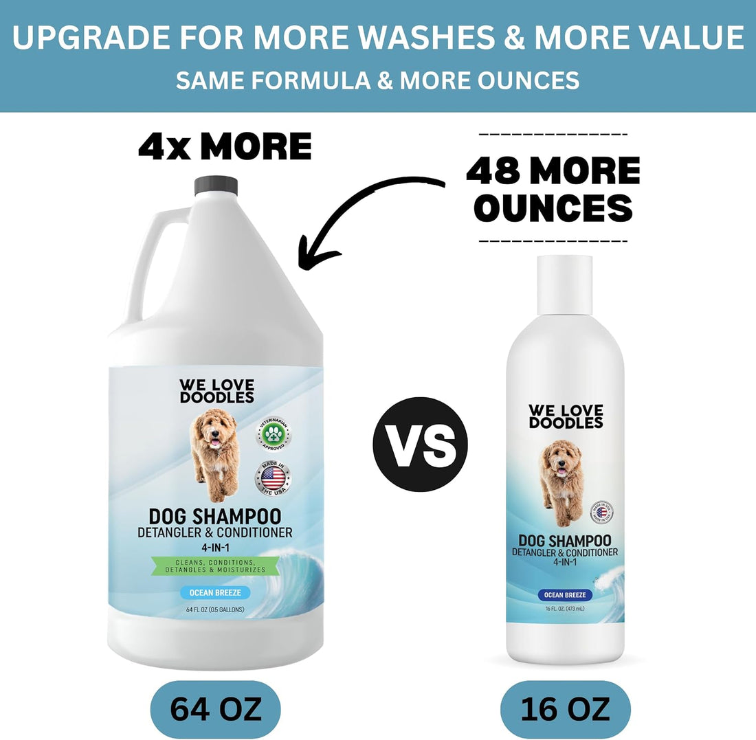 We Love Doodles Dog Shampoo Half Gallon, Cleans & Detangles, Ocean