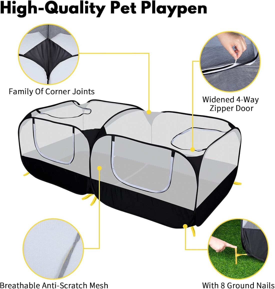 Small Animal Playpen, Portable Large Chicken Coop Run