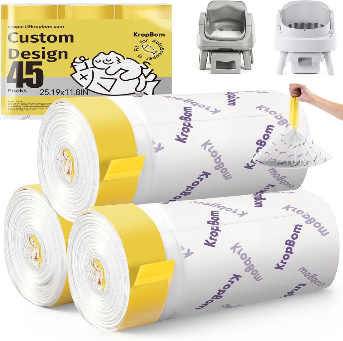 120 Count Cat Litter Box Bags Compatible with PetPivot AutoScooper