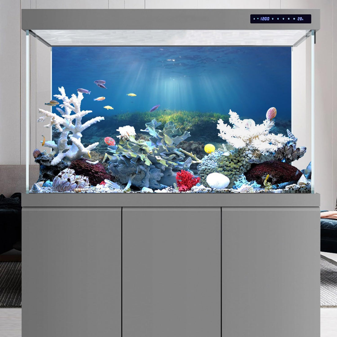 Ocean Floor Fish Tank Backdrop Underwater Stone Aquarium Backdrop