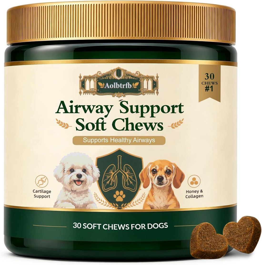 Airway Support Soft Chews for Dogs, Small Breed Daily Airway Support