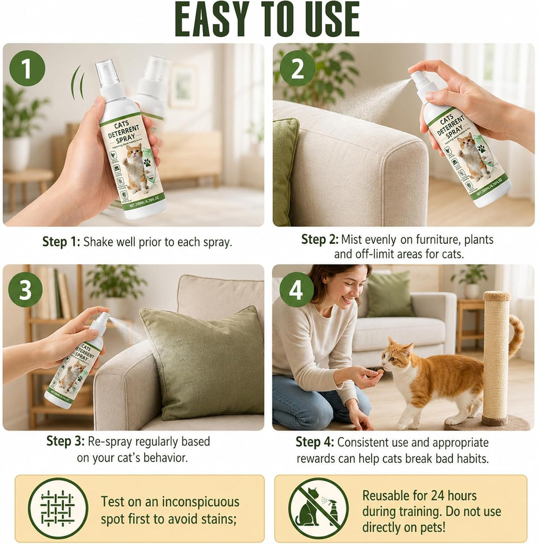 Falefale Cat Deterrent Spray, Anti-Scratch & Chewing Training Aid