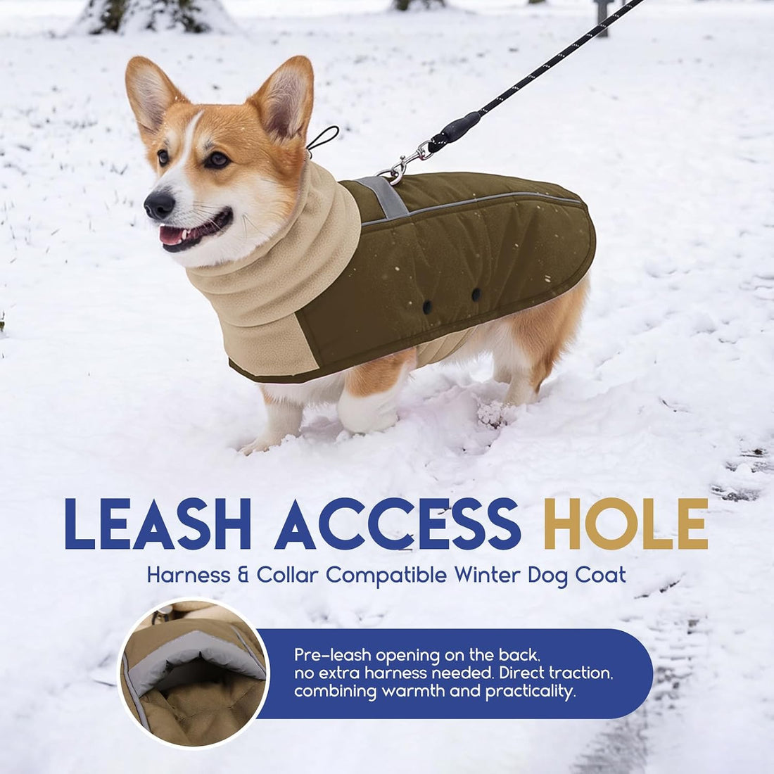 ASENKU Dog Coat Turtleneck Dog Winter Jacket for Small Medium Large