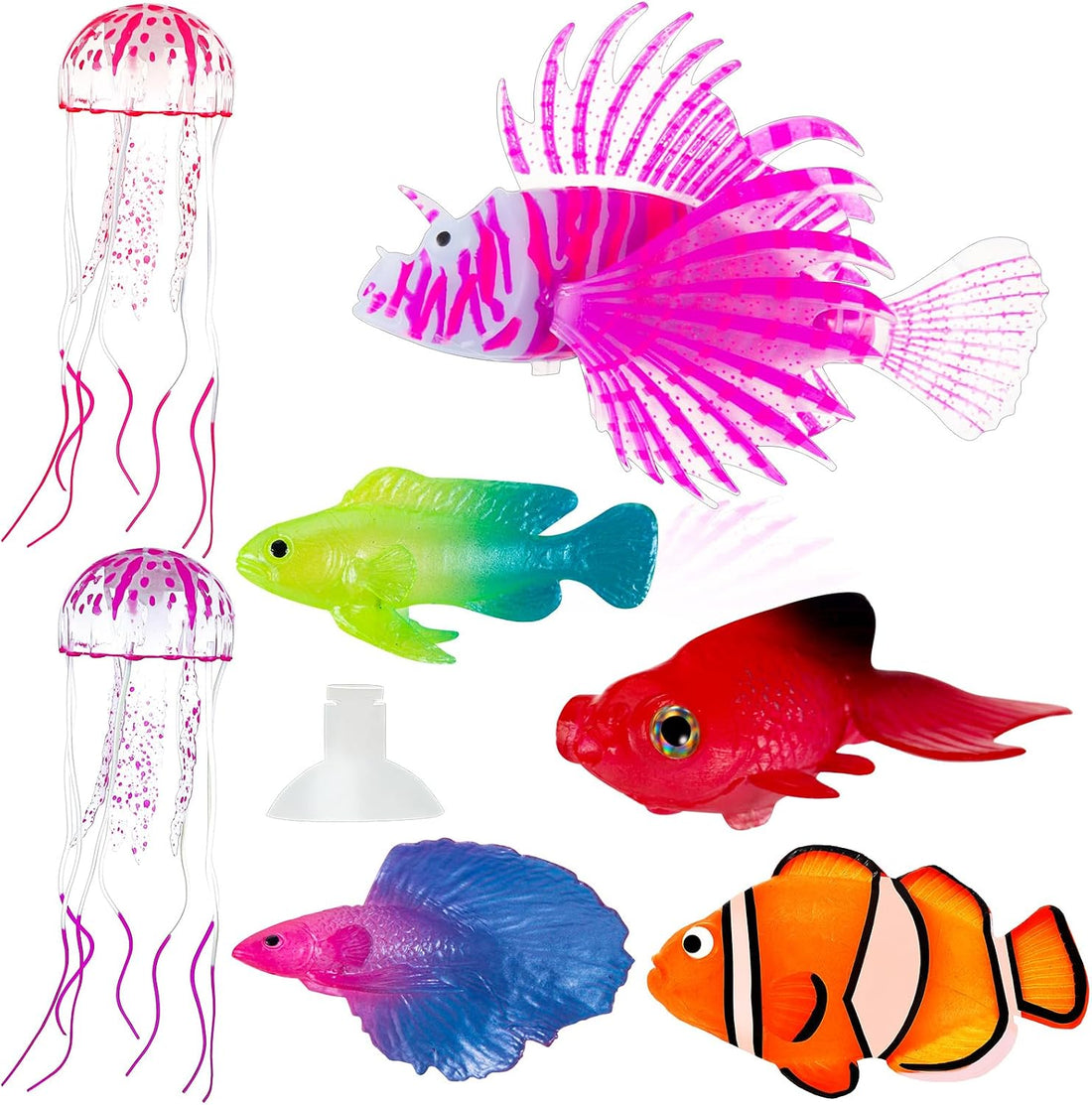 Weewooday 7 Pcs Artificial Fish Glowing Effect