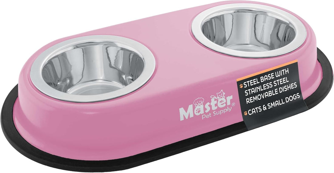 Master Pet Supply Double Dog Bowls Set with Elevated Base