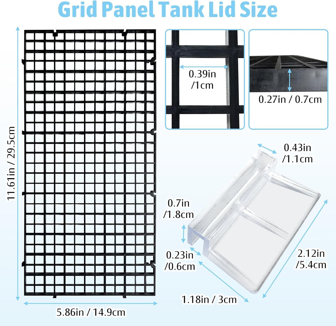 Hamiledyi Plastic Aquarium Divider with Clips Grid Panel Aquarium Lid