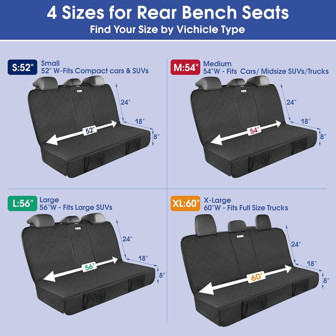 ALLANSING Upgraded 900D Heavy Duty Dog Back Bench Seat Cover