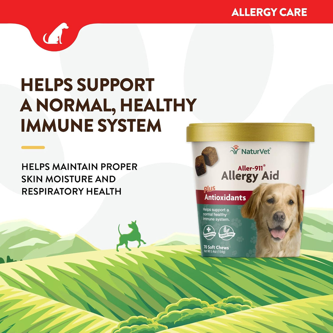 NaturVet Aller-911 Calming Aid & Allergy Aid Dog Supplement