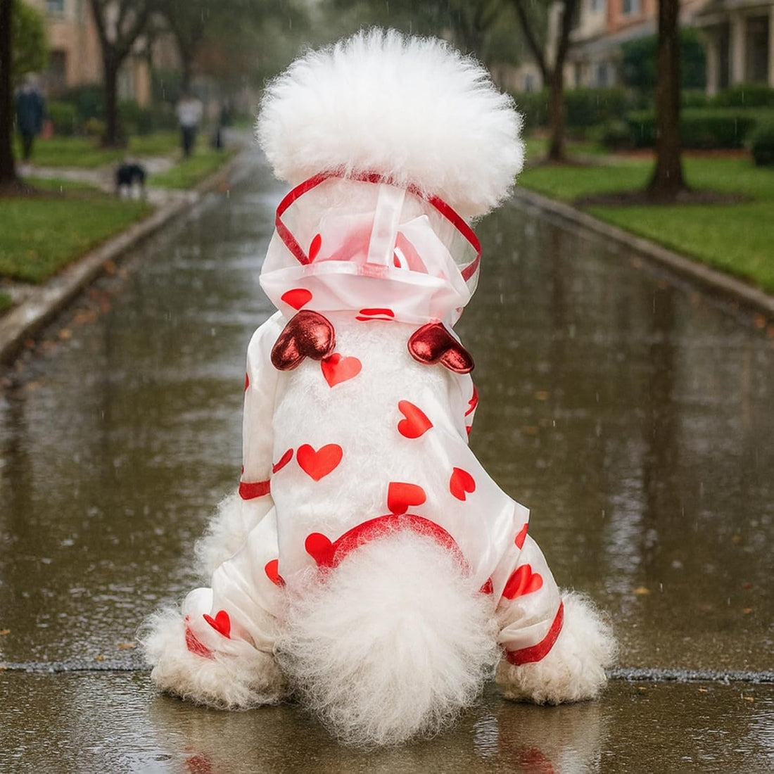 Waterproof Dog Raincoat,Full Coverage 4 Legs Dog Rain Jacket