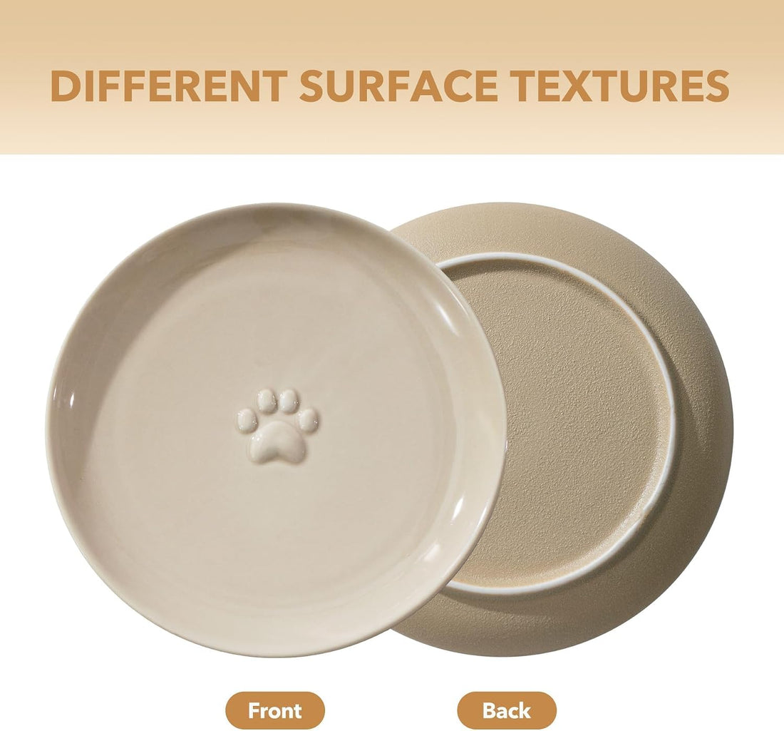 Havniva Cat Bowls Elevated 5.6” Ceramic Cat Bowl with Stand Whisker