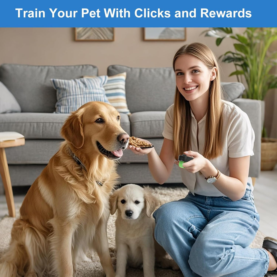 BARKIE Dog Training Clicker with Finger Ring 2 Pack