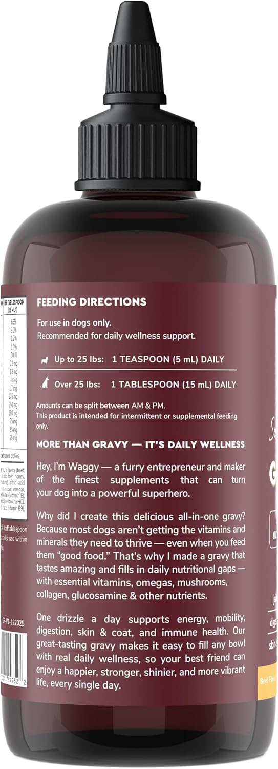 Premium Dog Gravy Topper for Dry & Wet Food, Picky Eaters – 16oz