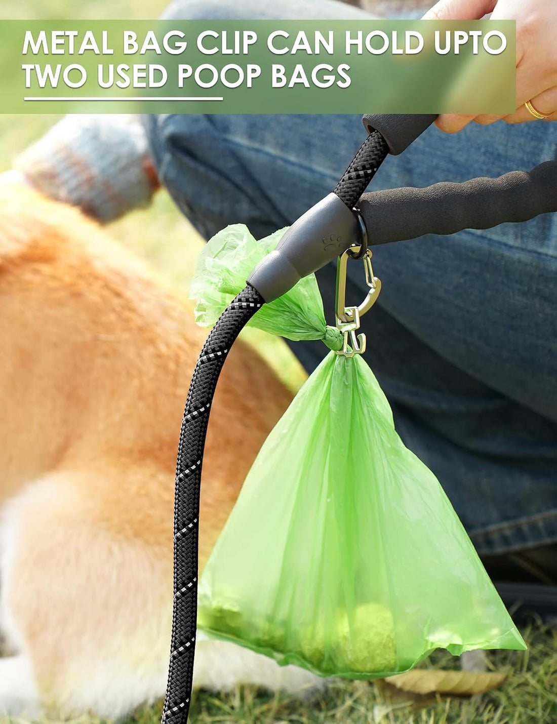 Gobeigo Dog Poop Bag Holder for Leash, Large Opening for Easy Pull Out