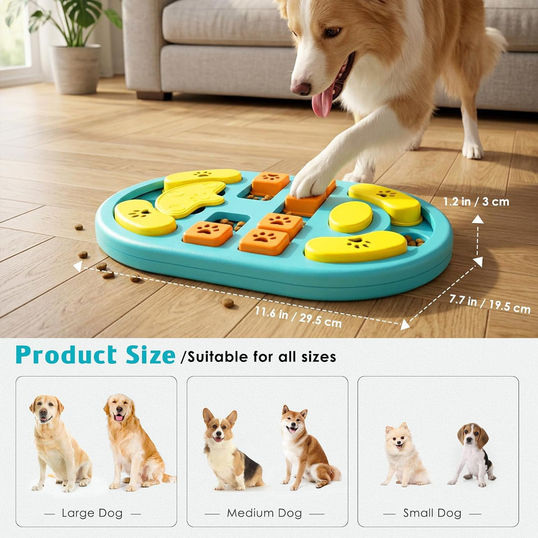 Dog Puzzle Toy, Interactive Treat Dispensing Toys, Gray