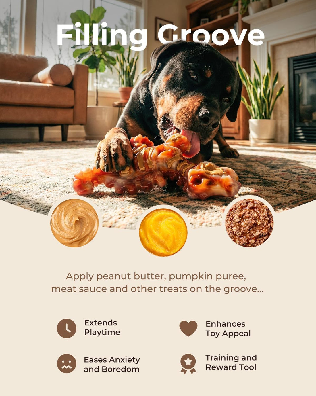 ChienBox DinoBone Dog Toys for Aggressive Chewers