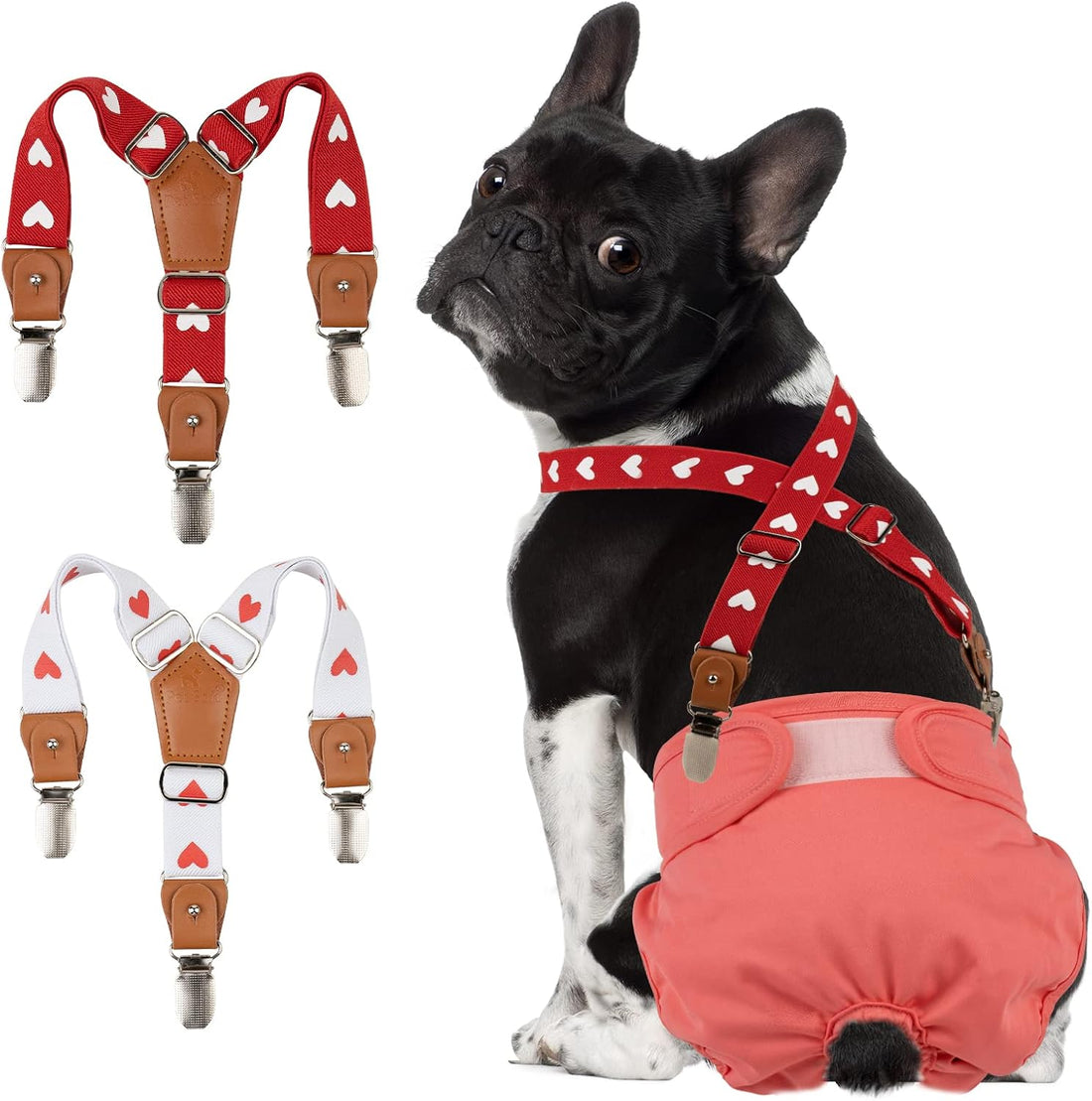 Pet Soft Dog Suspenders 2 Pieces Female Dog Diaper Suspenders