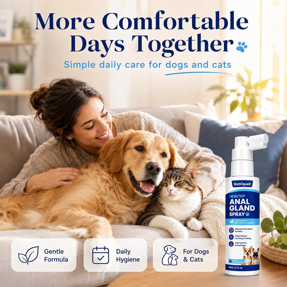 Anal Gland Spray for Dogs & Cats, Helps Relieve Anal Gland Irritation