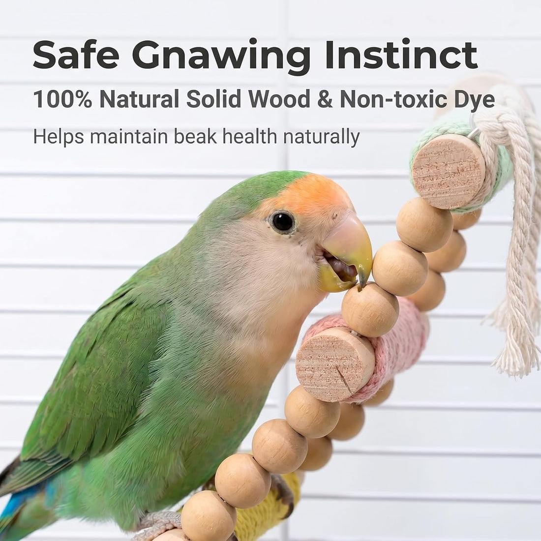 Bendable 10‑Step Parrot Rope Ladder Perch for Small Parrots
