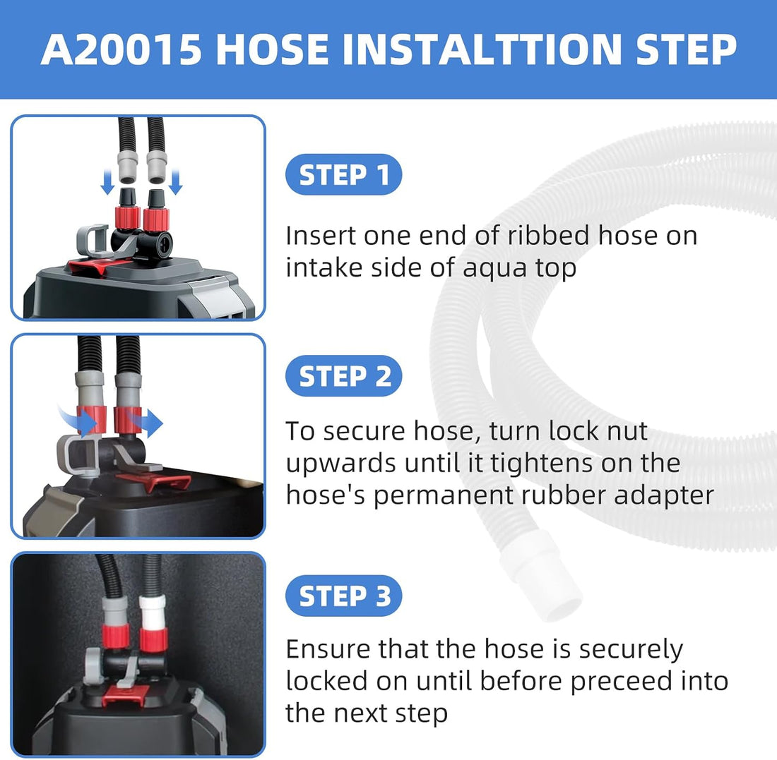 A20015 Ribbed Hosing Compatible with Fluval 407 307 Aquarium Pump
