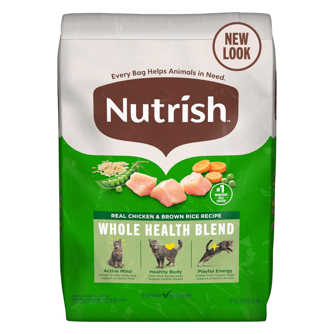 Nutrish Premium Natural Dry Cat Food, Real Chicken & Brown Rice Recipe