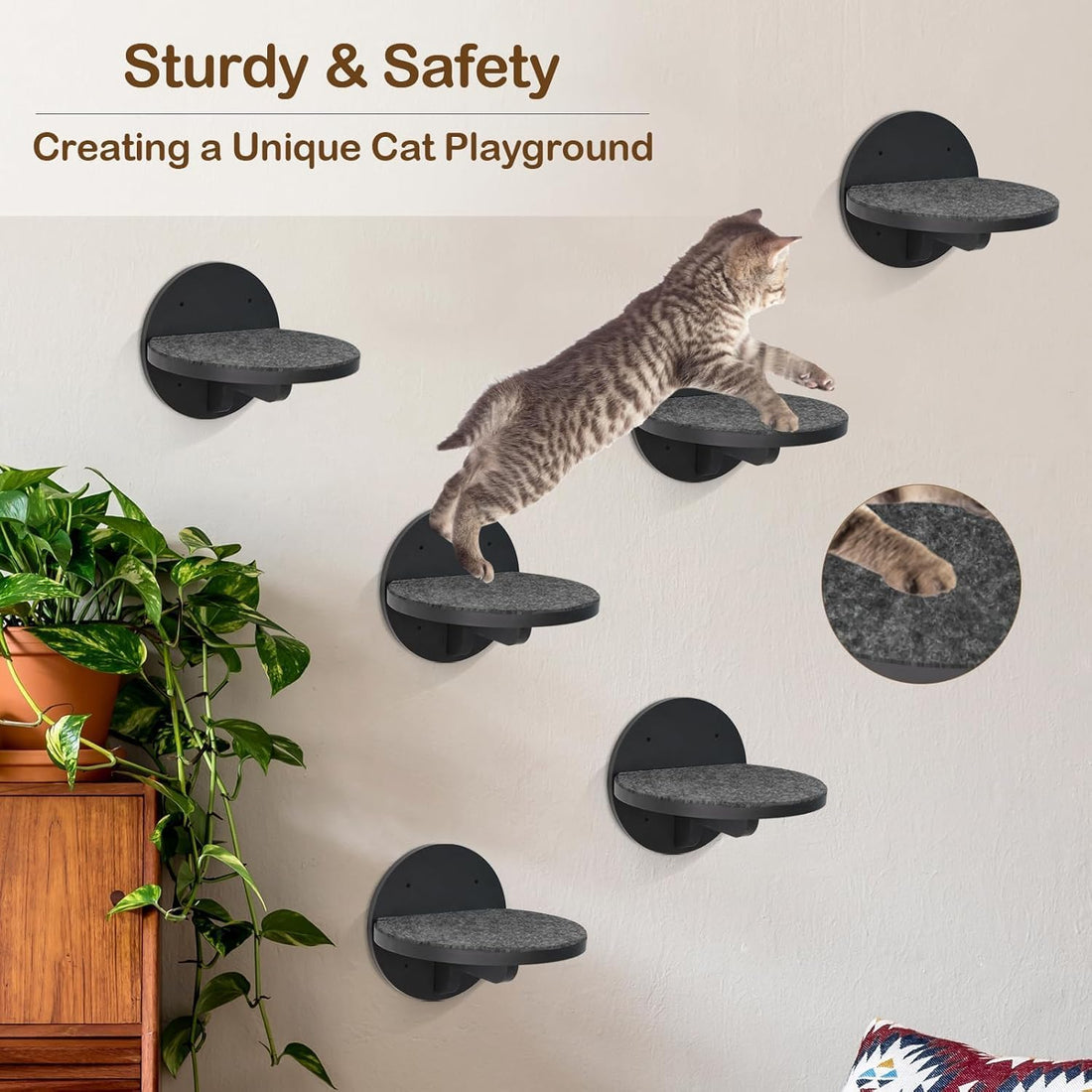 Cat Wall Shelves Furniture Set of 6