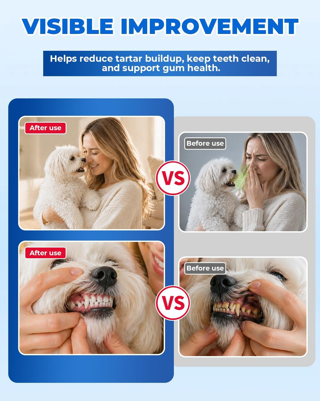 PATWING Dog Plaque Remover, Dog Tooth Brushing kit