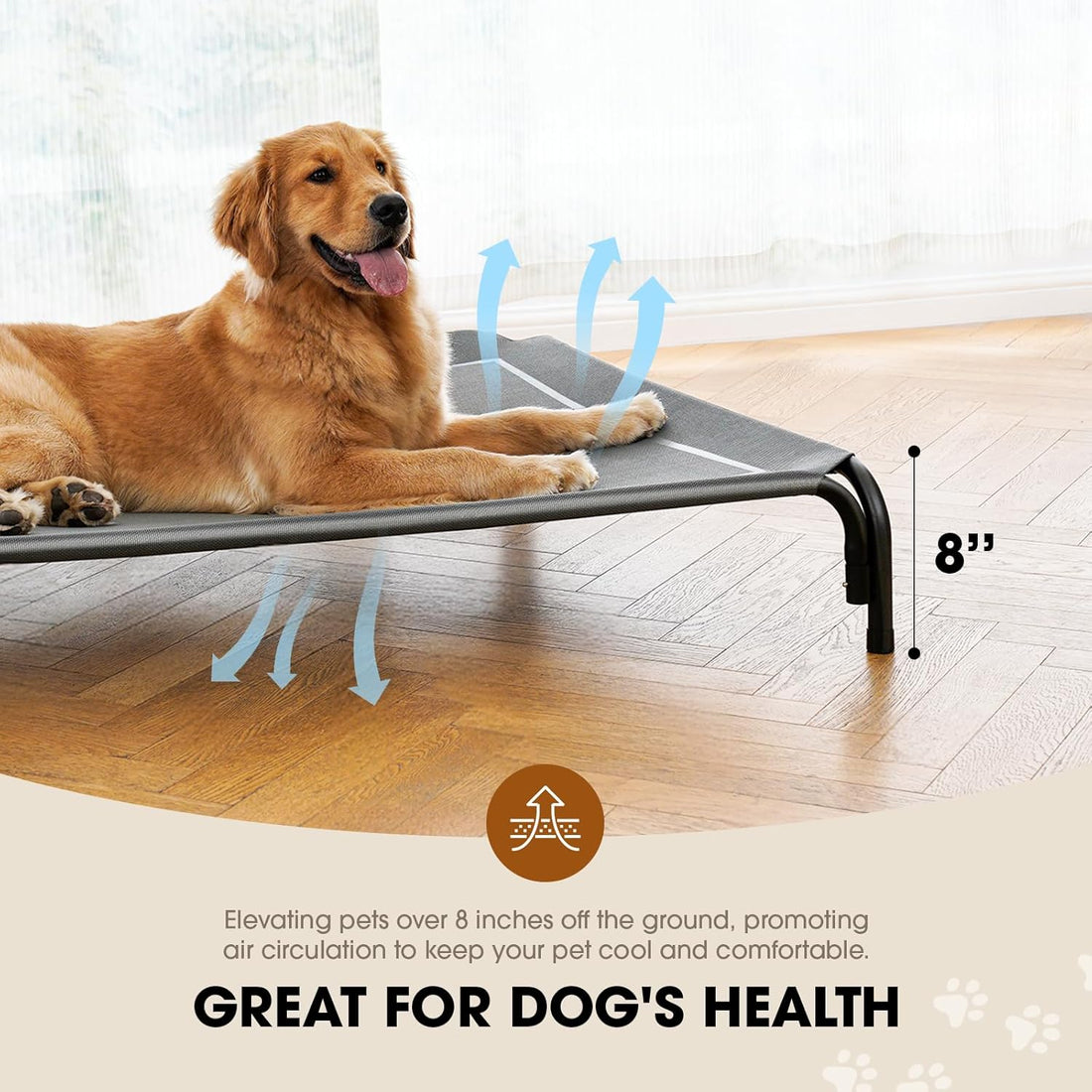 Czpalo Elevated Dog Bed, Raised Outdoor Dog Bed for Large Sized Dogs