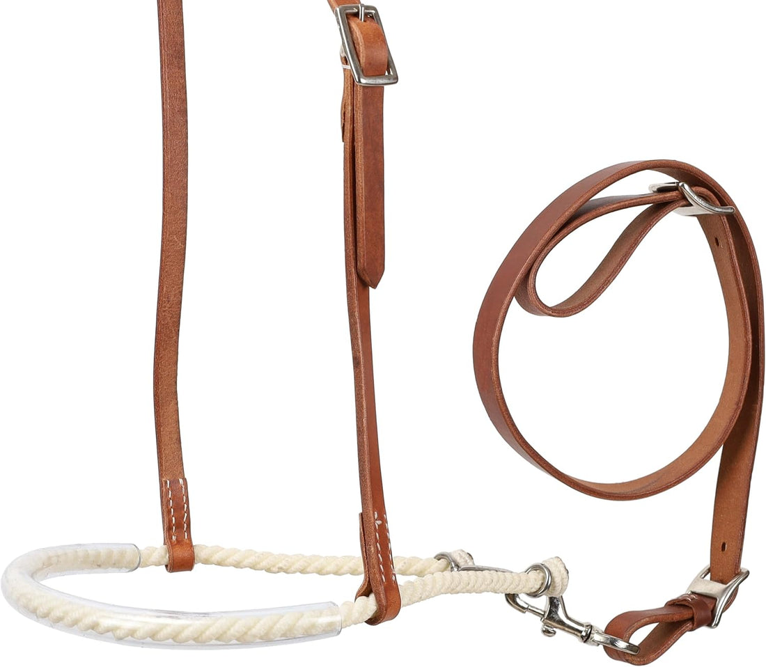 Showman Argentina Cow Leather Rubber Noseband Tie Down