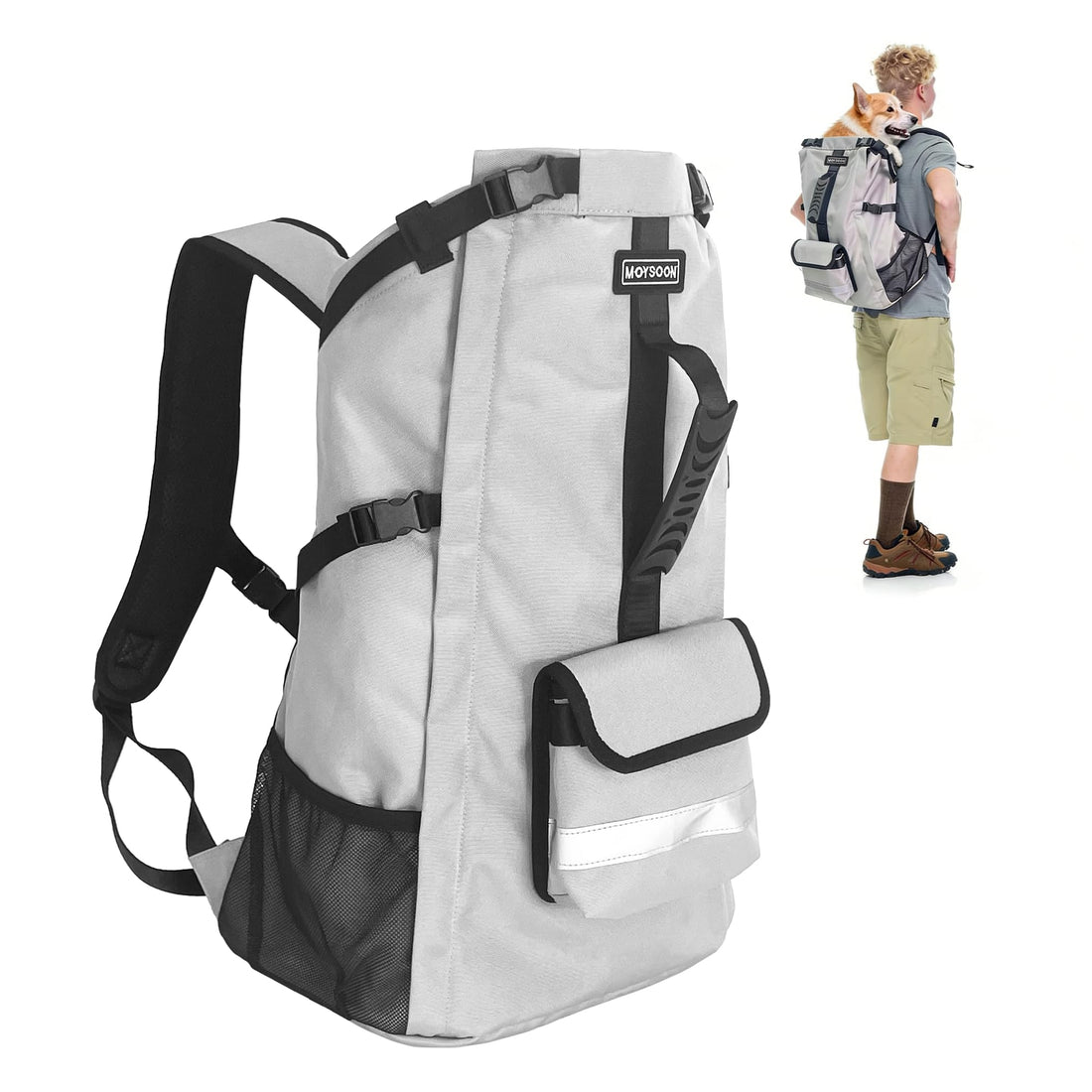 FOXFOCUS Dog Backpack Carrier for Medium Dogs - 4-Layer Protection