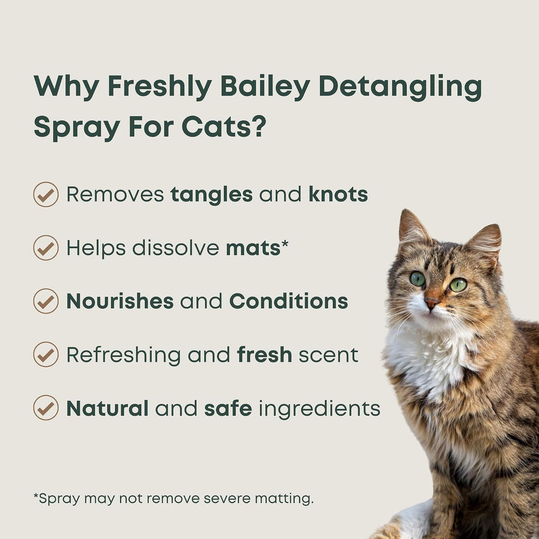 Cat Detangler Spray - Natural Leave-in Conditioner for Cats