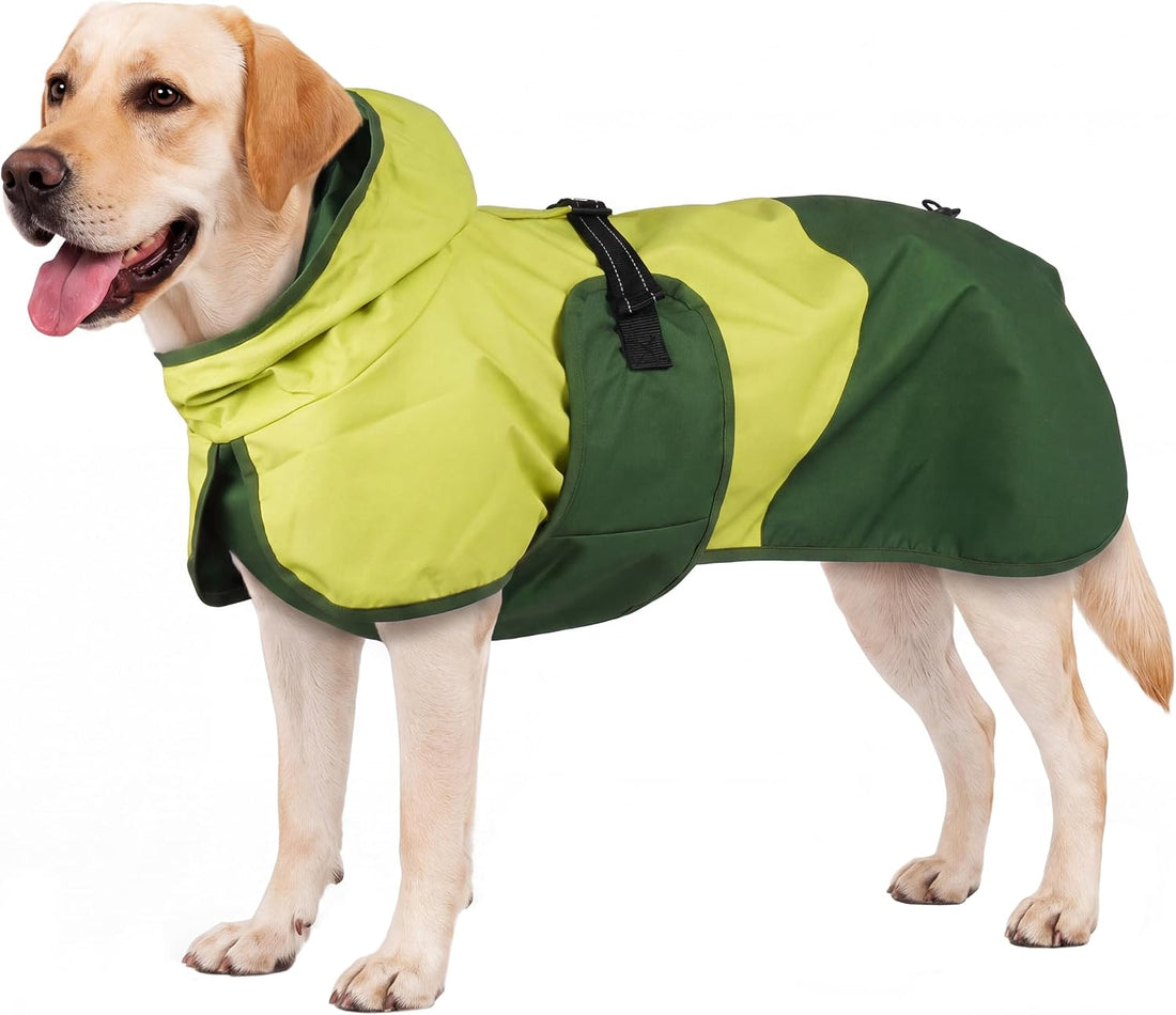 Lelepet Dog Raincoat,Reflective Dog Rain Jacket with Hood,Leash