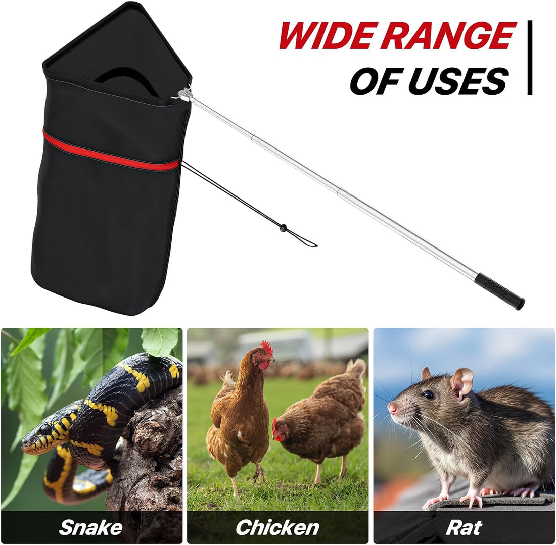 Snake Catcher Net with Secure Drawstring, 29"-65" Handing Tool