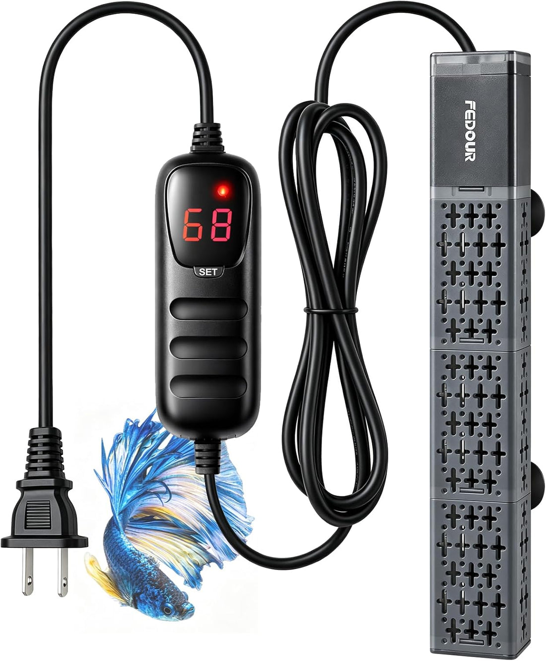 FEDOUR 25W/50W/100W/300W/500W Aquarium Heater for 1-130 Gallon Tanks