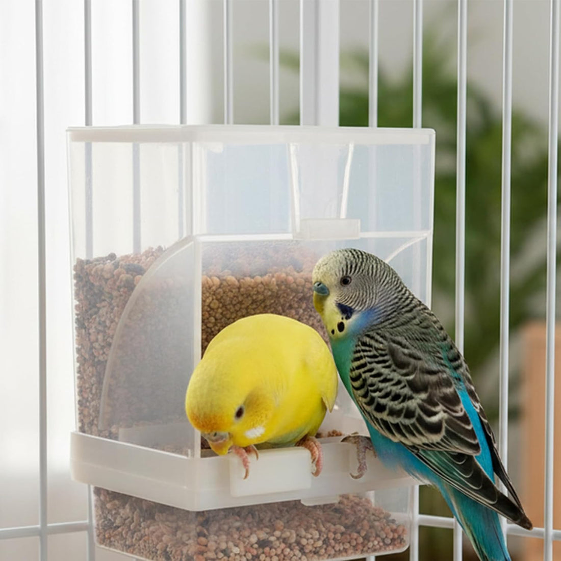 Hypeety Automatic Bird Feeder No Mess Parakeet Cage Seed Food