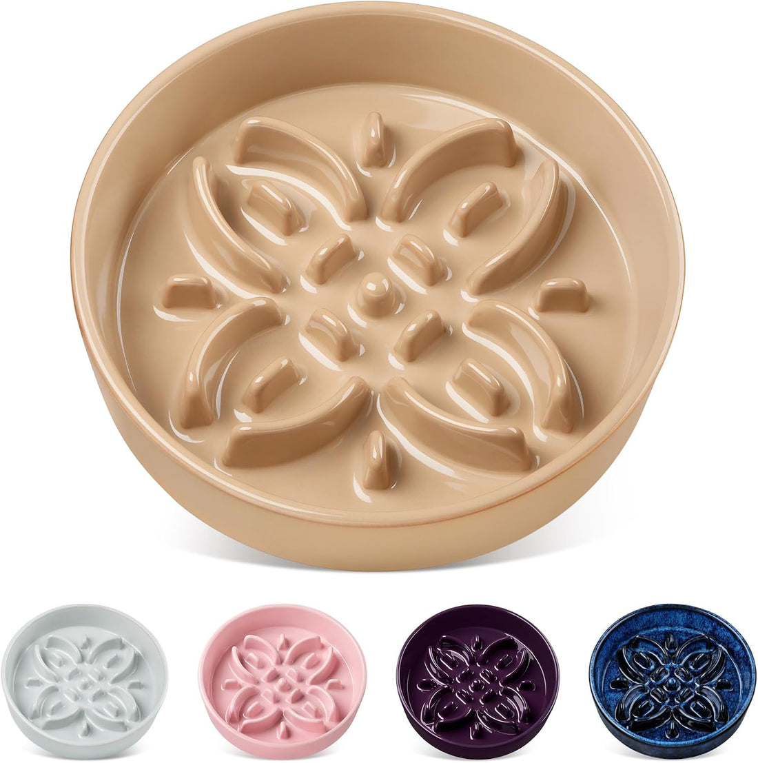 vancasso Ceramic Slow Feeder Dog Bowls