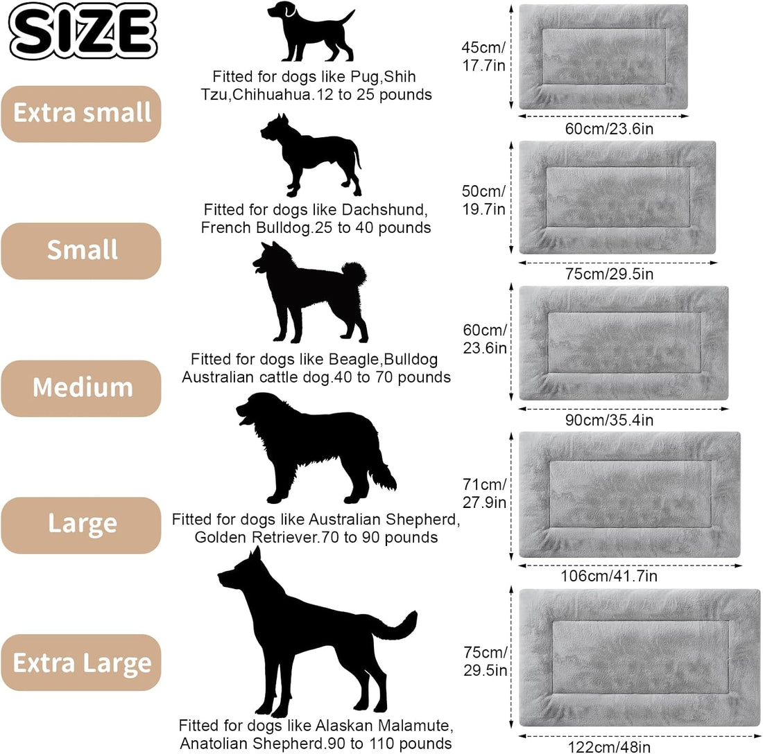 Dog Crate Pad, Washable Cozy Dog Bed Mat for Medium Dogs 36"x23", Gray