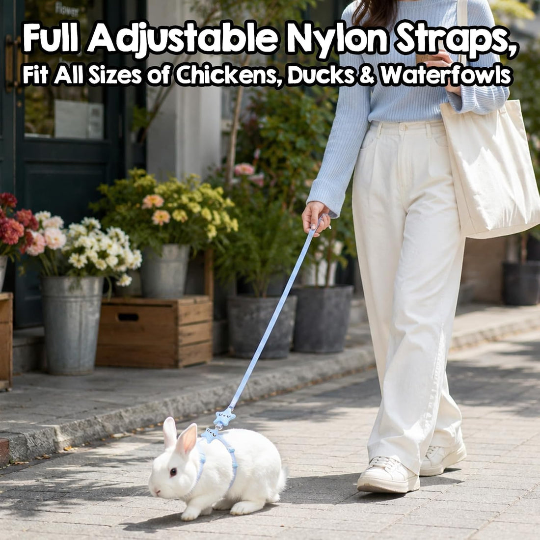 Andibro 2 Pcs Adjustable Chicken Harness and Leash Set
