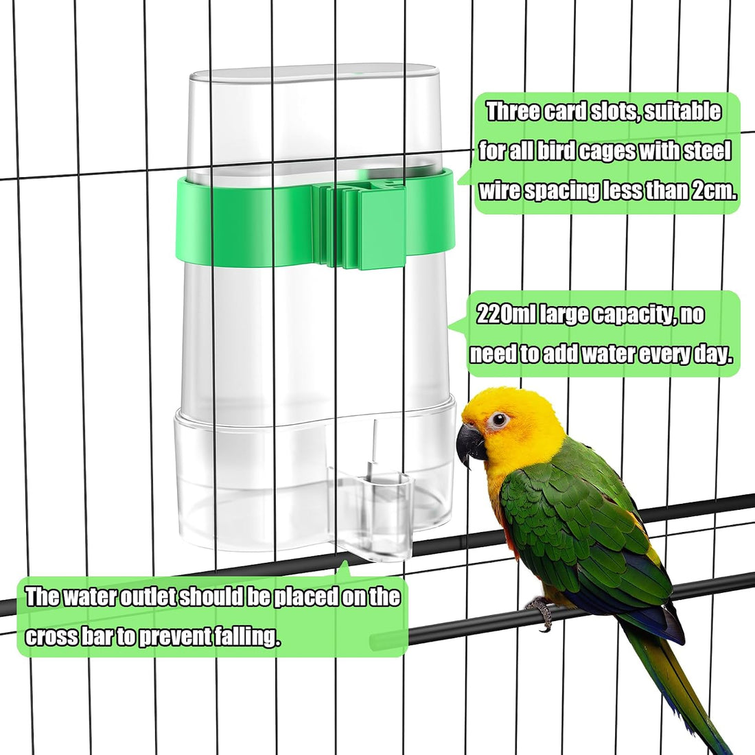CLPOAWC Bird Water Dispenser, Bird Cage Feeder