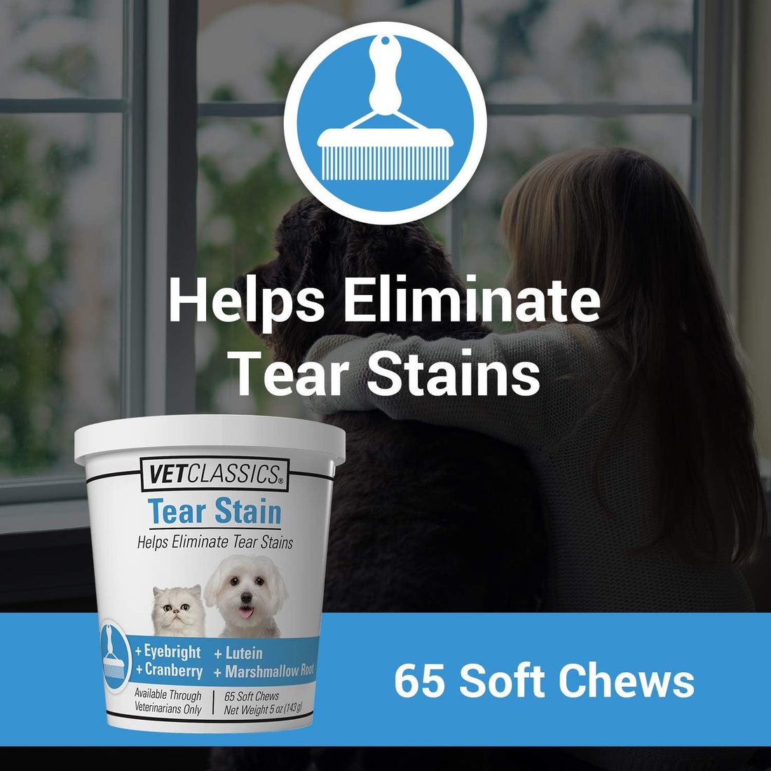 Vet Classics Tear Stain Supplements for Dogs & Cats – 65 Ct