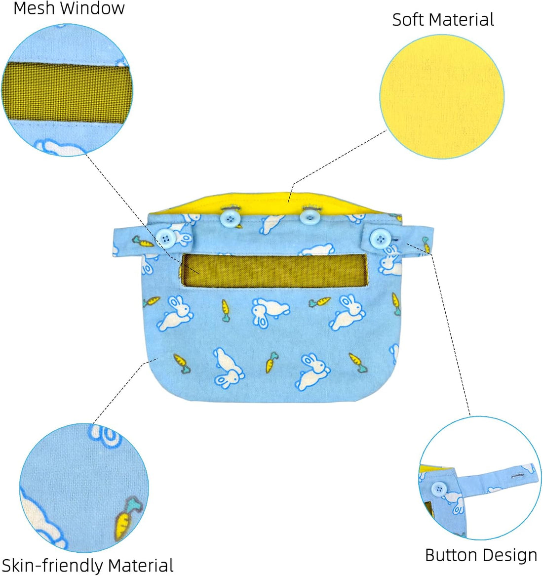 Sugar Glider Bra Bonding Pouch with Mesh Window Bra Bag for Gliders
