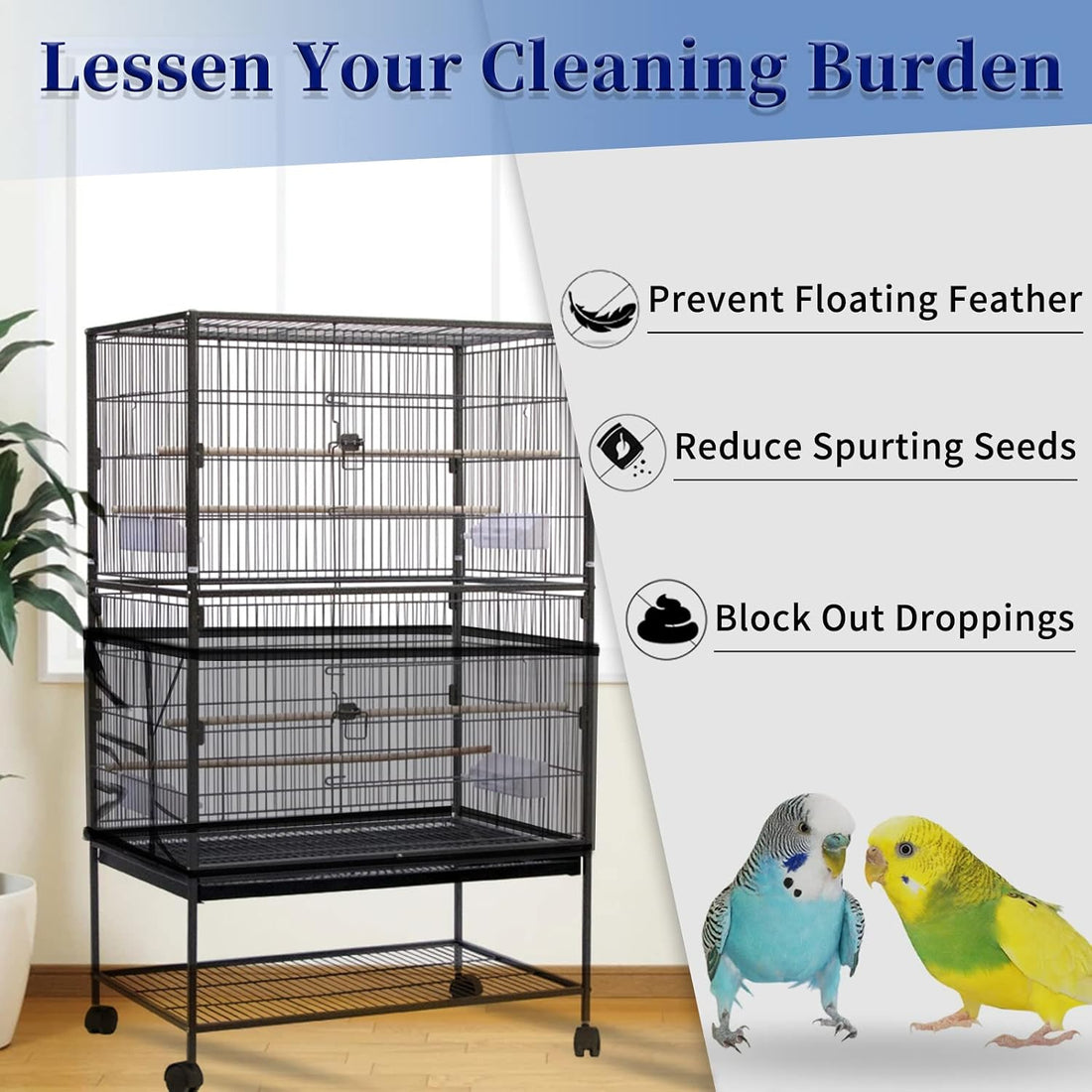 Daoeny 2Pcs Large Bird Cage Cover