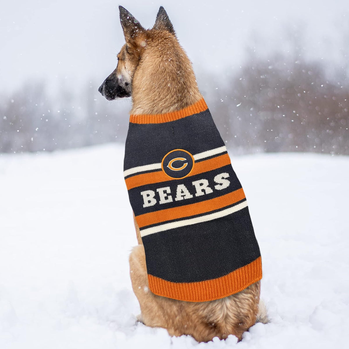 Pets First NFL Chicago Bears Dog Sweater, Size Large. Warm and Cozy Knit Pet Sweater with NFL Team Logo, Best Puppy Sweater for Large and Small Dogs, Team Color (CHI-4179-LG)