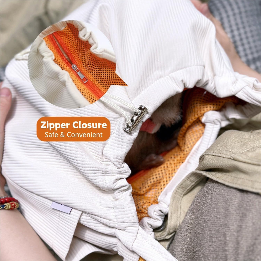 Ferret Sling Carrier, Front Backpack for Ferret Rabbit Puppy Kitten