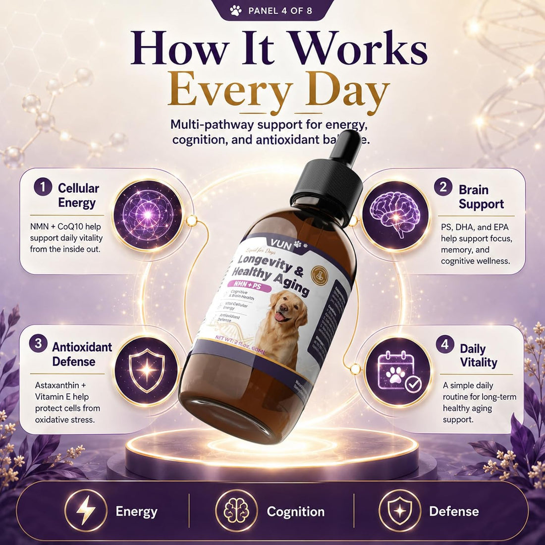VUN NAD+ Longevity Drop for Senior Dogs Cognitive & Nervous System