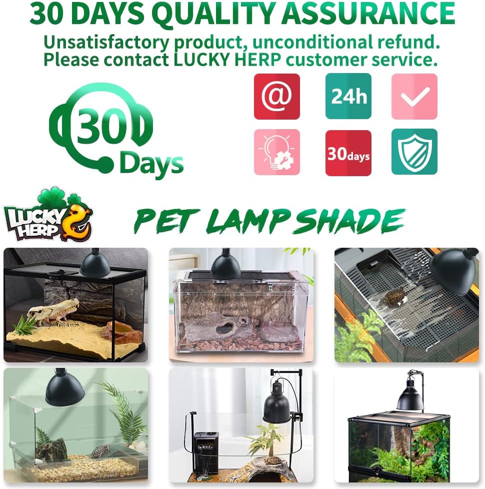LUCKY HERP Aluminum 5.5inch Shallow Dome Reptile Light Fixture