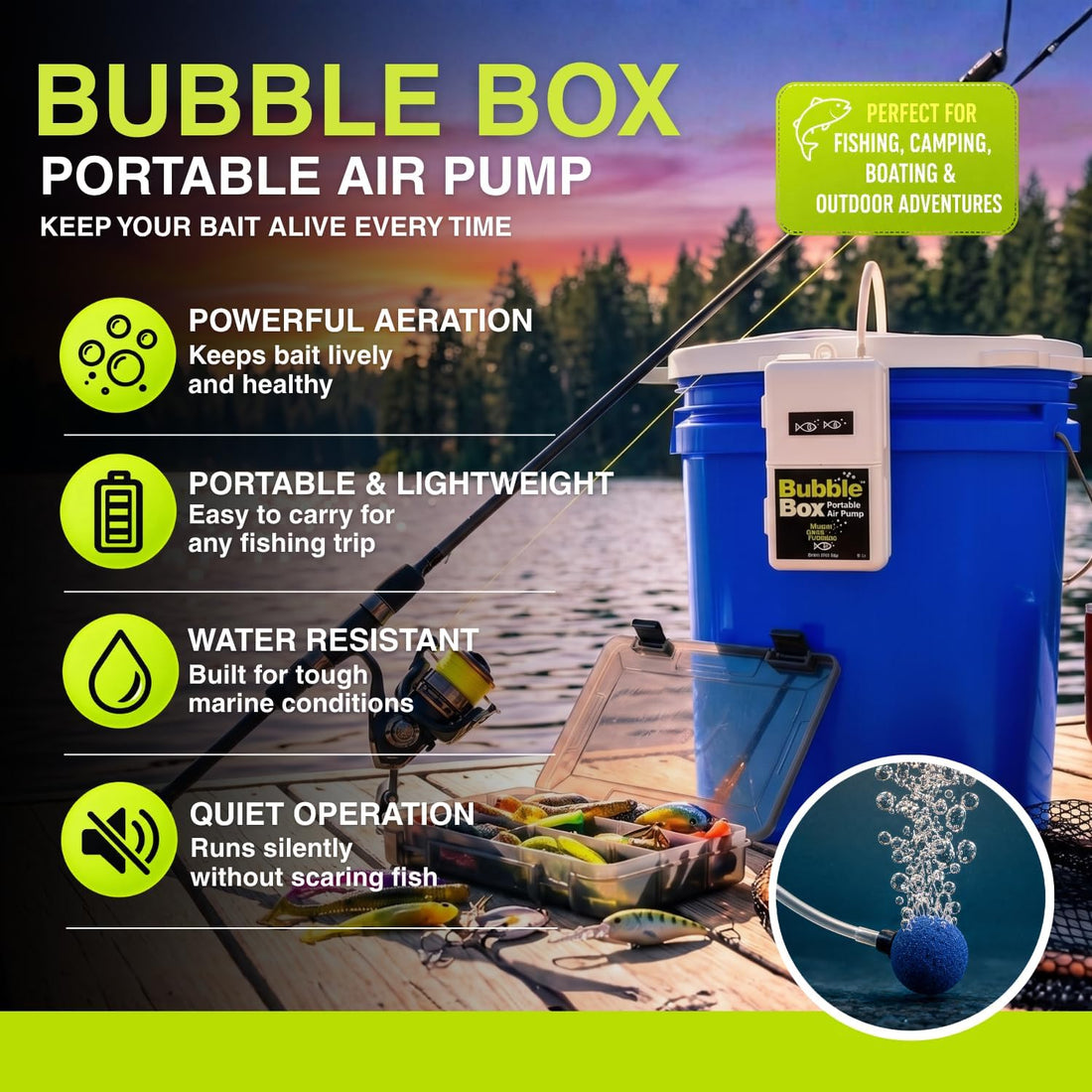 Marine Metal Bubble Box Live Bait Aerator