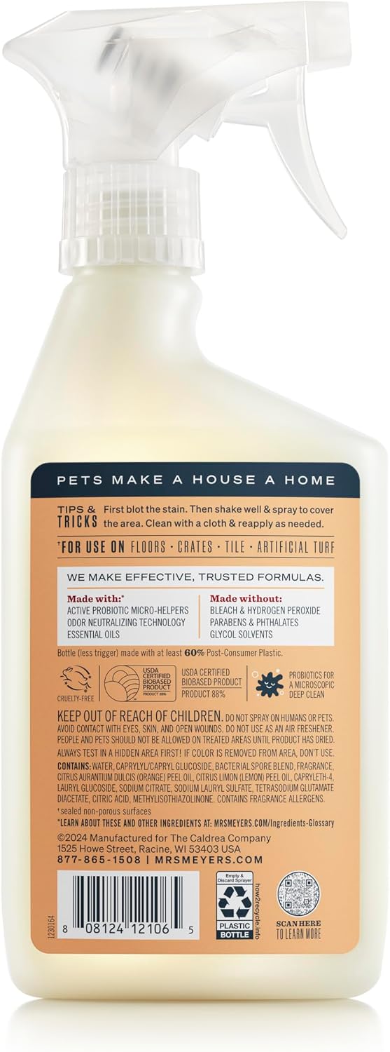 Mrs. MEYER'S CLEAN DAY Pet Multi-Surface Cleaner, Orange Blossom Scent